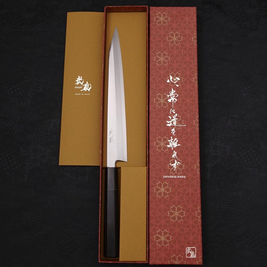 Kiritsuke Yanagiba Silver Steel #3 Kasumi Büffelhorn und Ebenholz Griff 240mm - Image 8