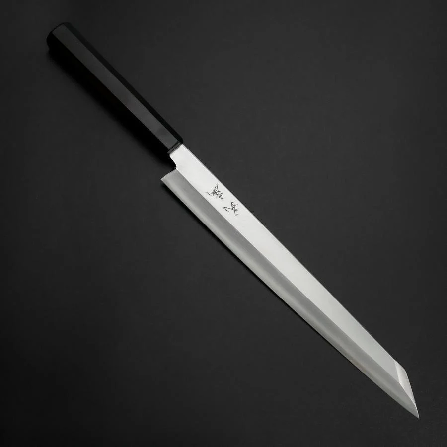 Kiritsuke Yanagiba Silver Steel #3 Kasumi Büffelhorn und Ebenholz Griff 270mm