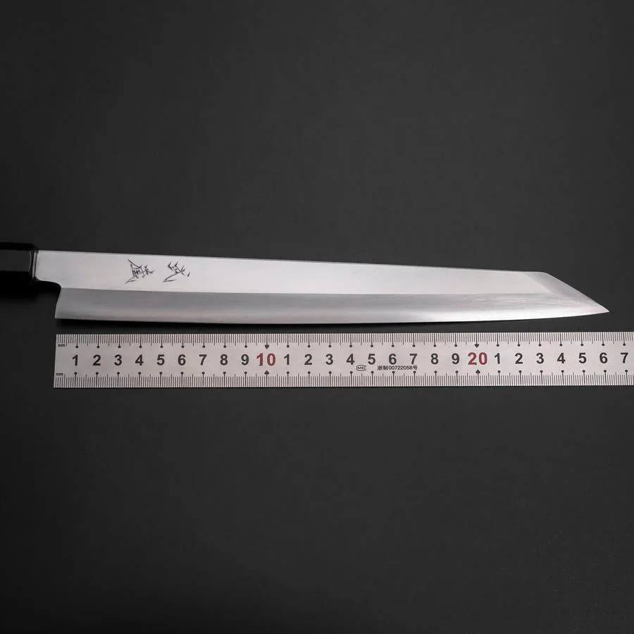 Kiritsuke Yanagiba Silver Steel #3 Kasumi Büffelhorn und Ebenholz Griff 270mm - Image 7