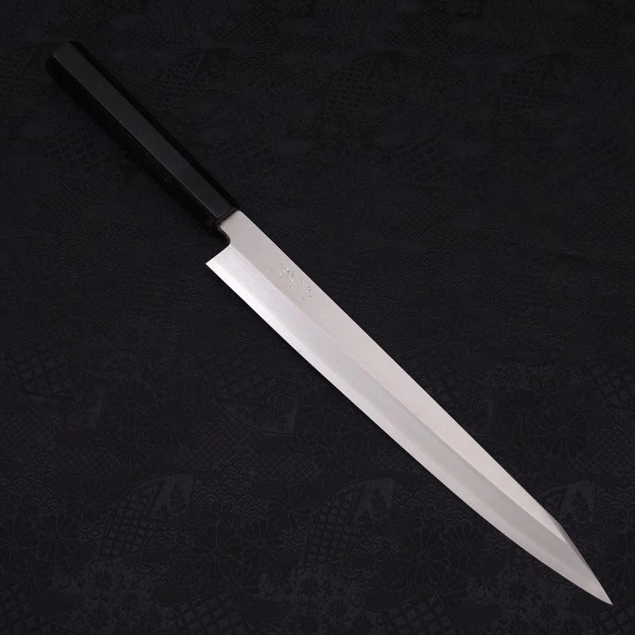 Kiritsuke Yanagiba Silver Steel #3 Poliert Büffelhorn und Ebenholz Griff 270mm