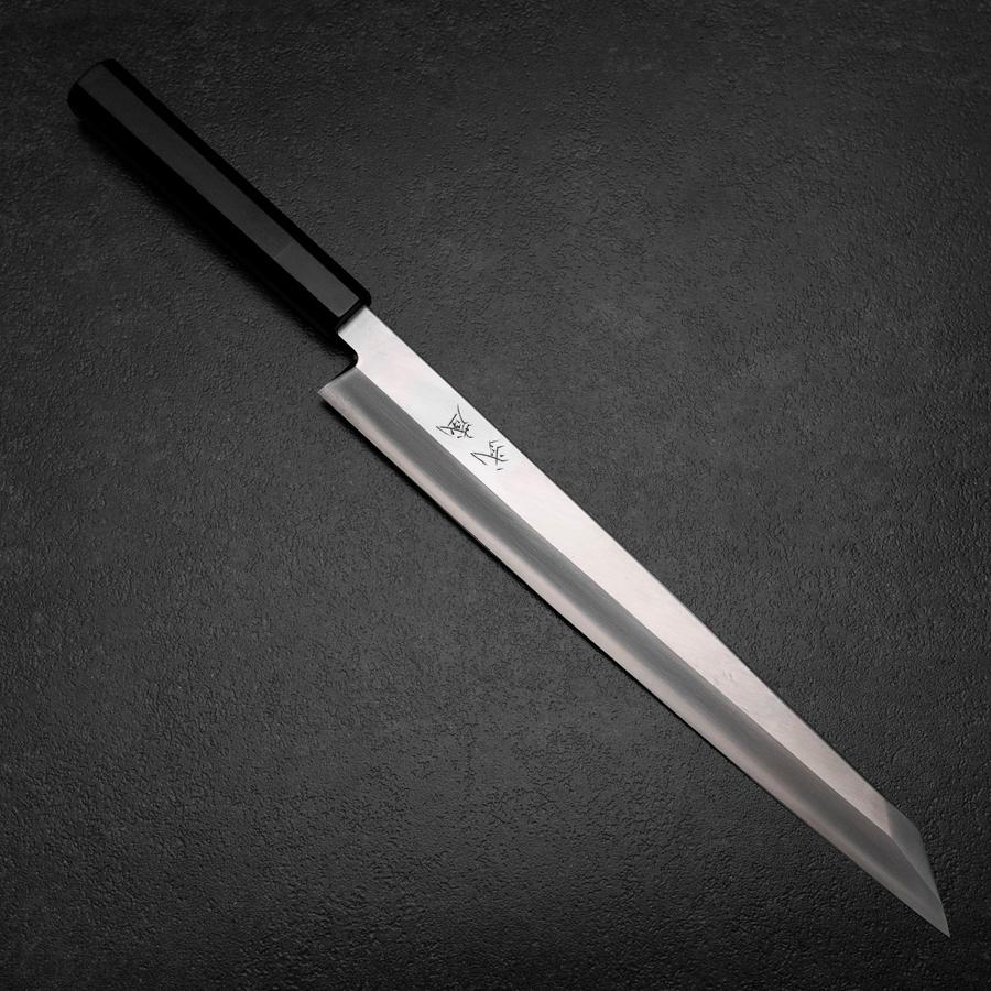 Kiritsuke Yanagiba Silver Steel #3 Kasumi Büffelhorn und Ebenholz Griff 300mm