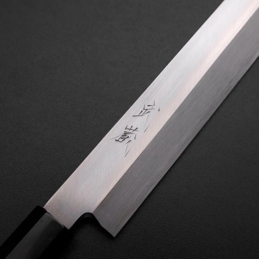 Kiritsuke Yanagiba Silver Steel #3 Kasumi Büffelhorn und Ebenholz Griff 300mm - Image 3