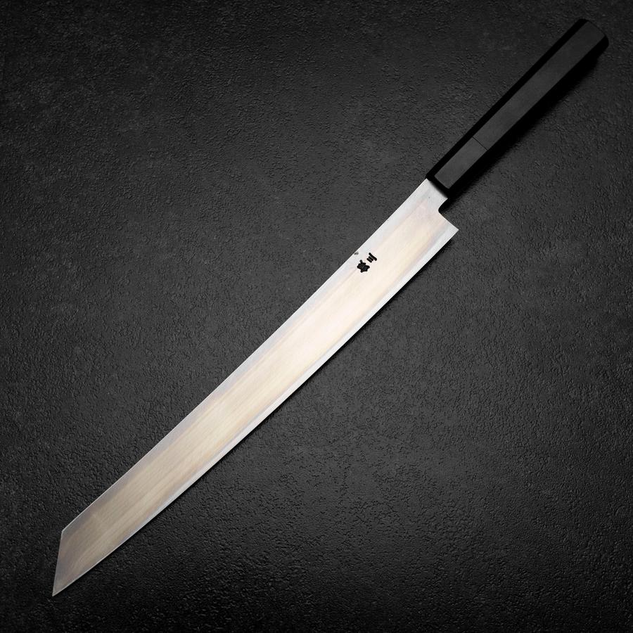 Kiritsuke Yanagiba Silver Steel #3 Kasumi Büffelhorn und Ebenholz Griff 300mm (Sori) - Image 2