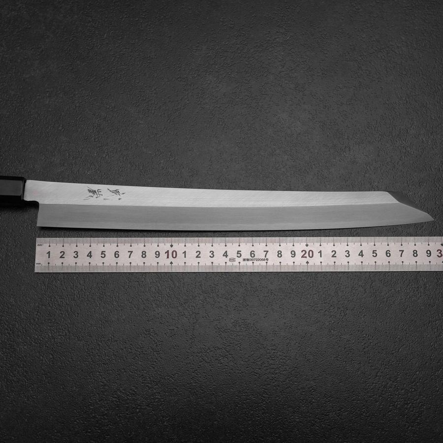 Kiritsuke Yanagiba Silver Steel #3 Kasumi Büffelhorn und Ebenholz Griff 300mm (Sori) - Image 7