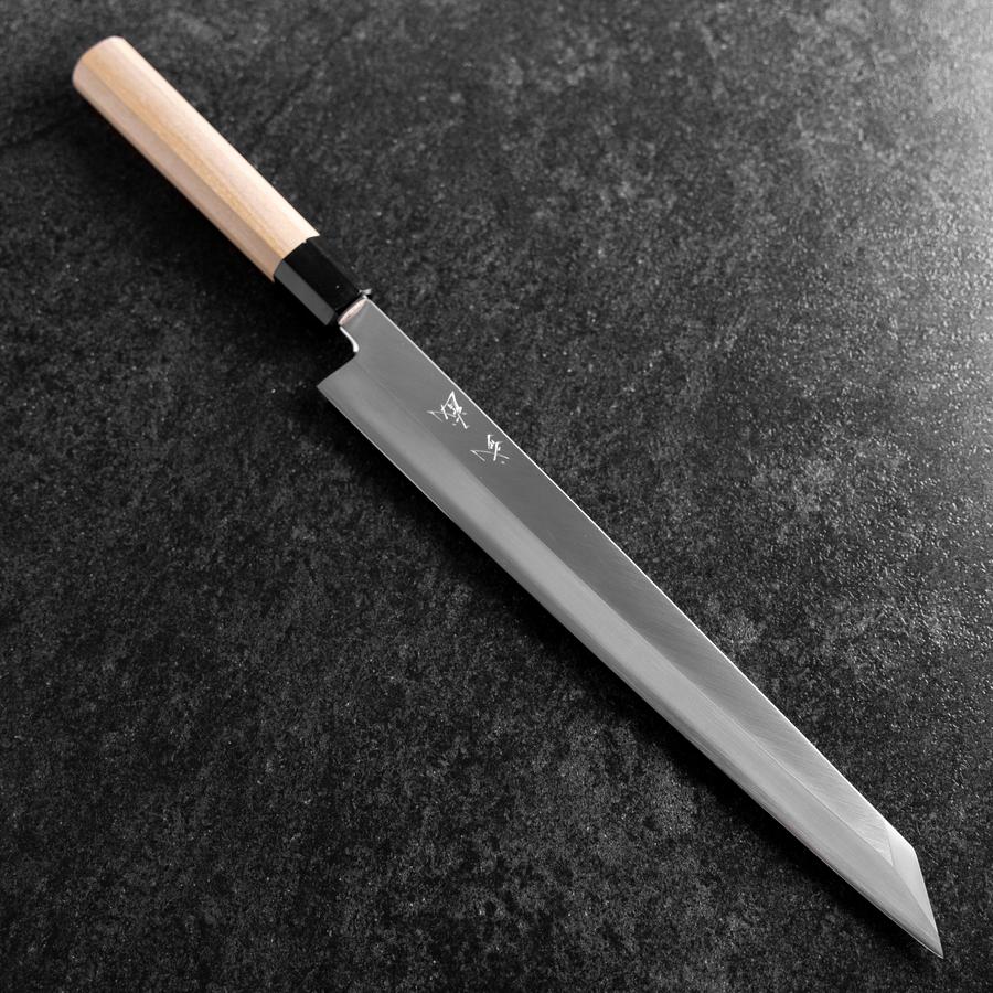 Kiritsuke Yanagiba Silver Steel #3 Kasumi Büffelhorn und Magnolienholz  Griff 300mm