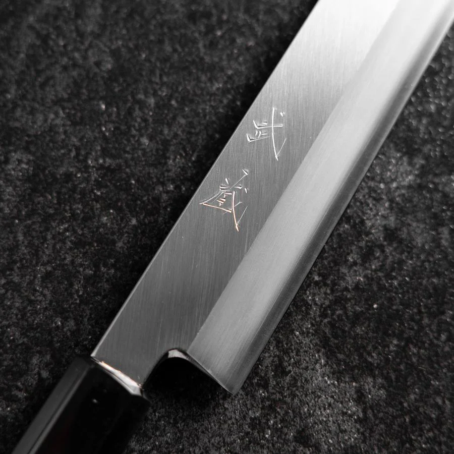 Kiritsuke Yanagiba Silver Steel #3 Kasumi Büffelhorn und Magnolienholz  Griff 300mm - Image 3