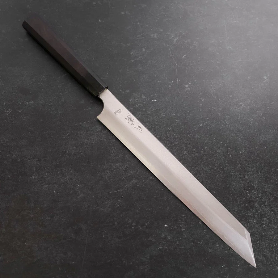 Kiritsuke Yanagiba VG-10 Poliert Büffelhorn und Ebenholz Griff 300mm