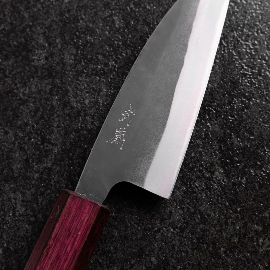 Funayuki Blue Steel #1 Kurouchi Lila Urushi Griff 105mm - Image 3