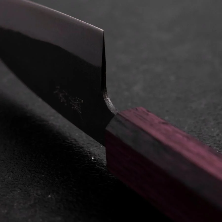 Funayuki Blue Steel #1 Kurouchi Lila Urushi Griff 105mm - Image 4