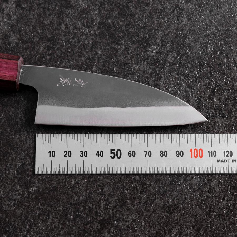Funayuki Blue Steel #1 Kurouchi Lila Urushi Griff 105mm - Image 7