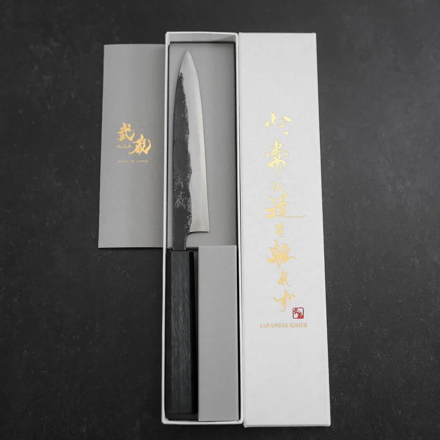 Koyanagi Blue Steel #1 Kurouchi Dunkelblauer Urushi Griff 150mm - Image 8