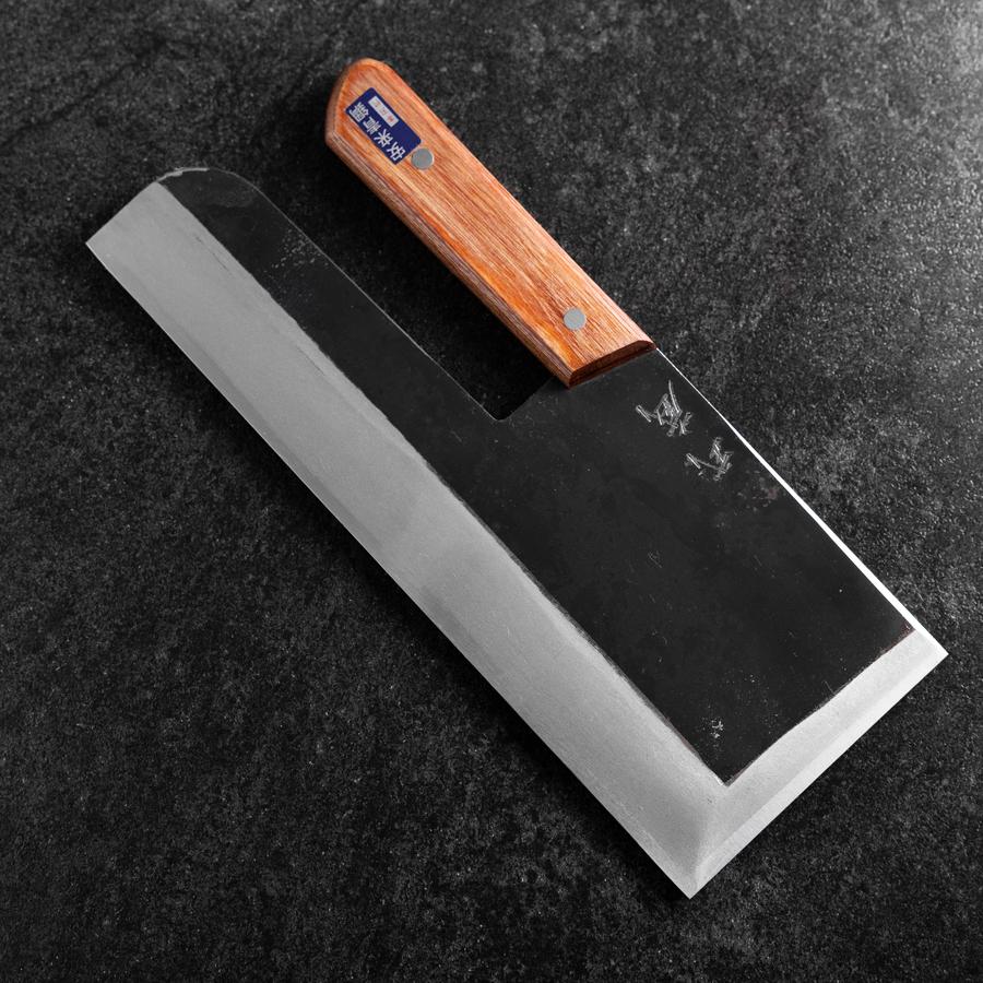 Menkiri (Nudelmesser) Blue Steel #2 Kurouchi Brauner Westlicher Griff 330mm