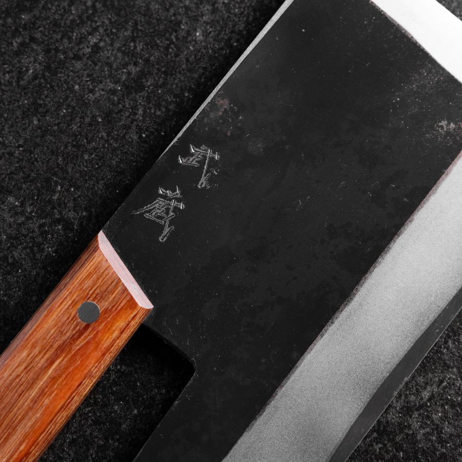 Menkiri (Nudelmesser) Blue Steel #2 Kurouchi Brauner Westlicher Griff 330mm - Image 3