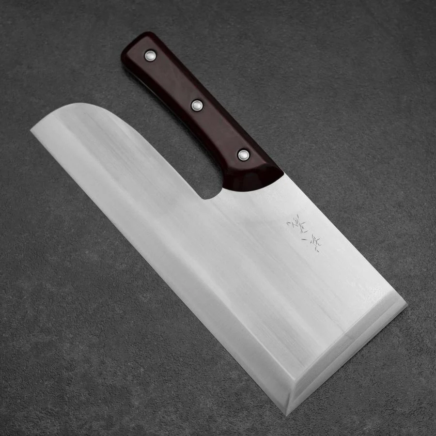 Menkiri (Nudelmesser) Blue Steel #2 Poliert Roter Urushi Griff 300mm