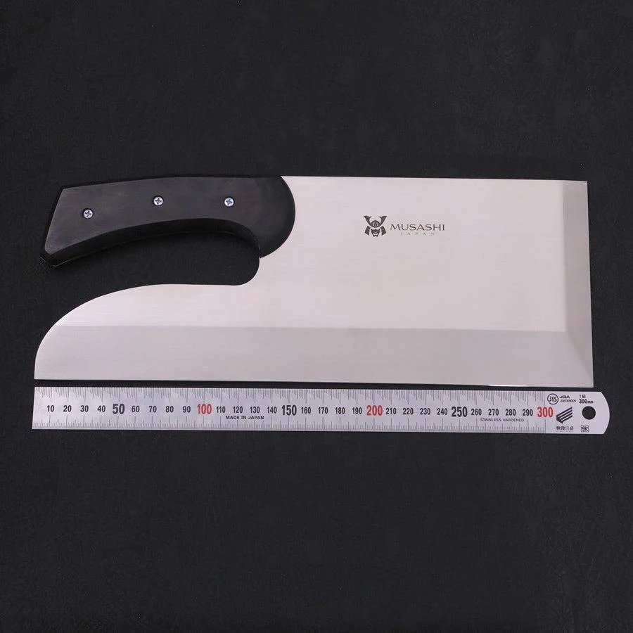 Menkiri (Nudelmesser) Molybdän Poliert Schwarzer Kirschholz Griff 330mm - Image 6