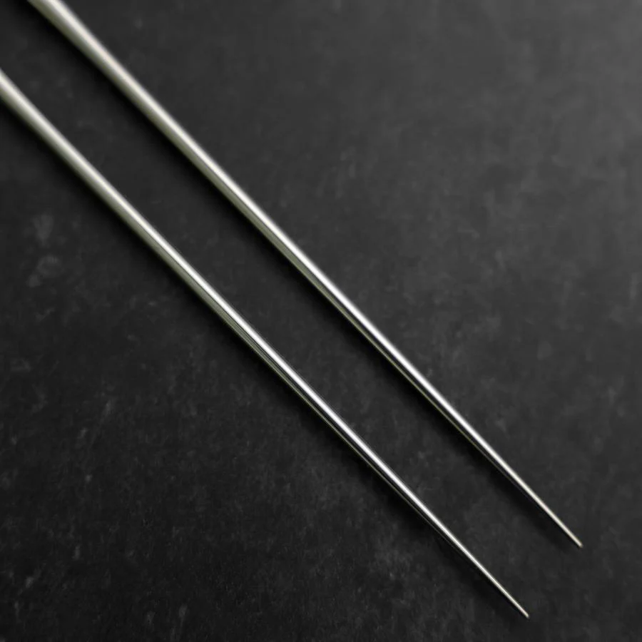 Moribashi Essstäbchen Honyaki Edelstahl Schwarzer Ishime Griff 150mm - Image 4