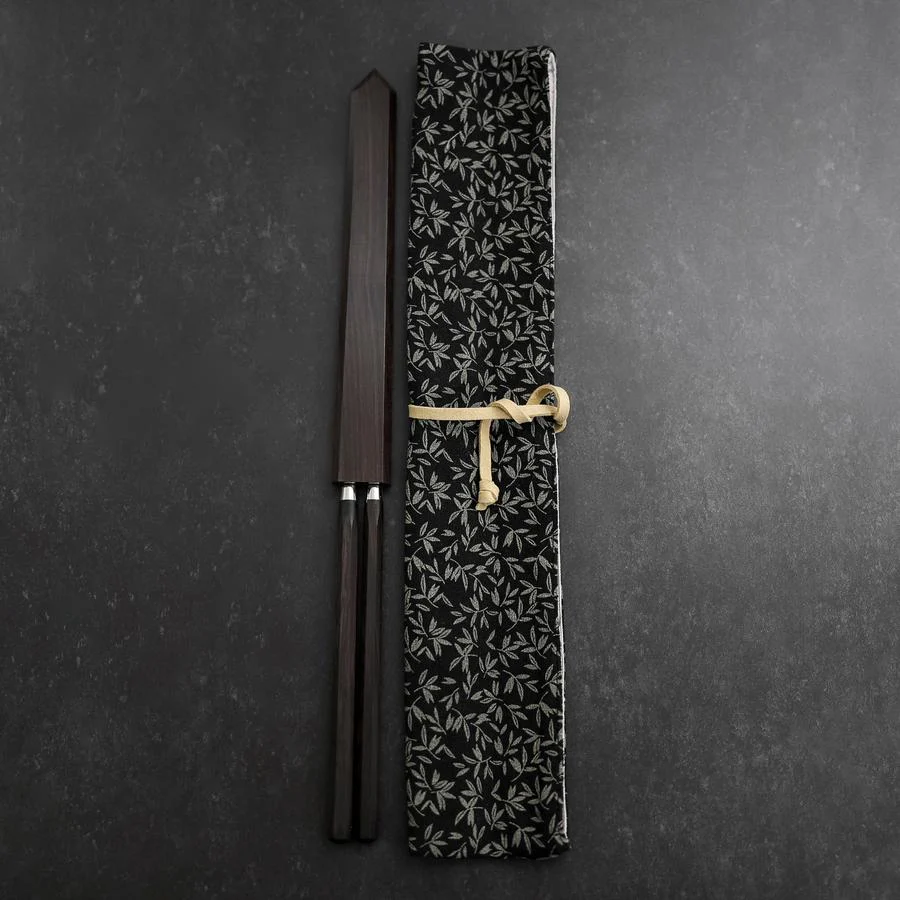 Moribashi Essstäbchen Honyaki Edelstahl Schwarzer Ishime Griff 150mm - Image 8