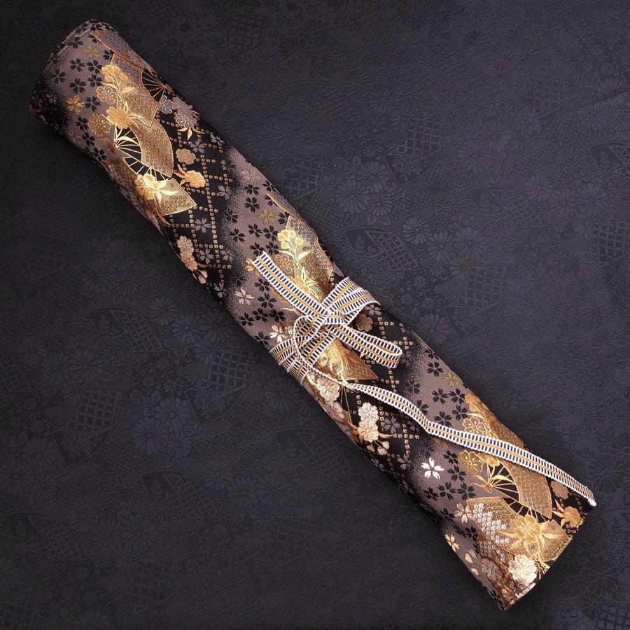 Musashi Japanische Küchenmesser Rolle Gold Sakura und Fächer 4 Taschen Handgefertig