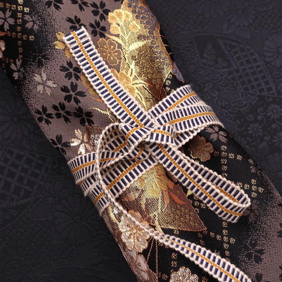 Musashi Japanische Küchenmesser Rolle Gold Sakura und Fächer 4 Taschen Handgefertig - Image 2