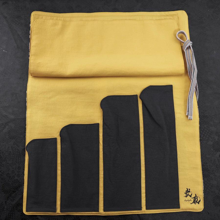 Musashi Japanese Style Kitchen Knife Roll Gold Hawk 4 Pockets Handmade - Image 3