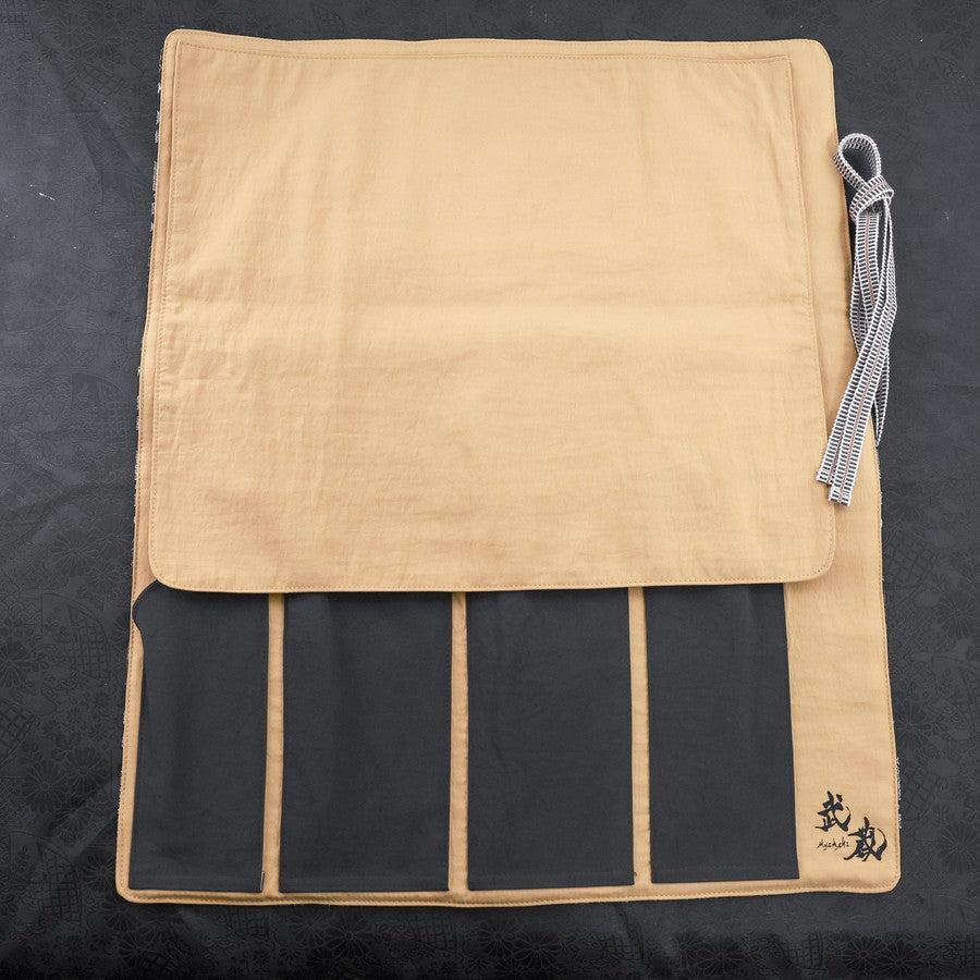 Musashi Japanese Style Kitchen Knife Roll Gold Hawk 4 Pockets Handmade - Image 4