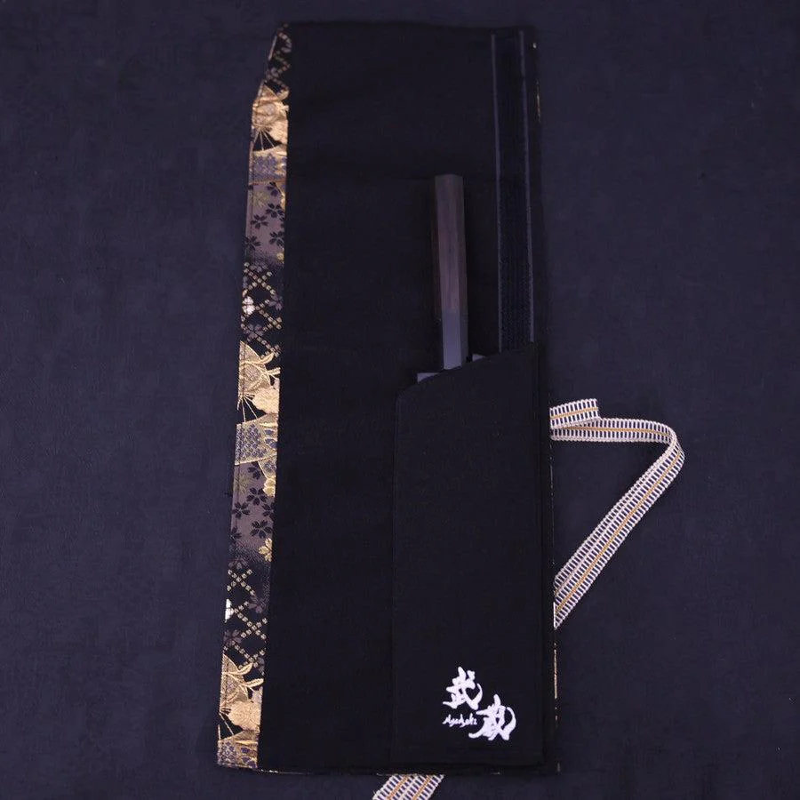Musashi Japanische Küchenmesser-Rolle Gold Sakura & Fächer 1 Taschen Handgemacht - Image 3