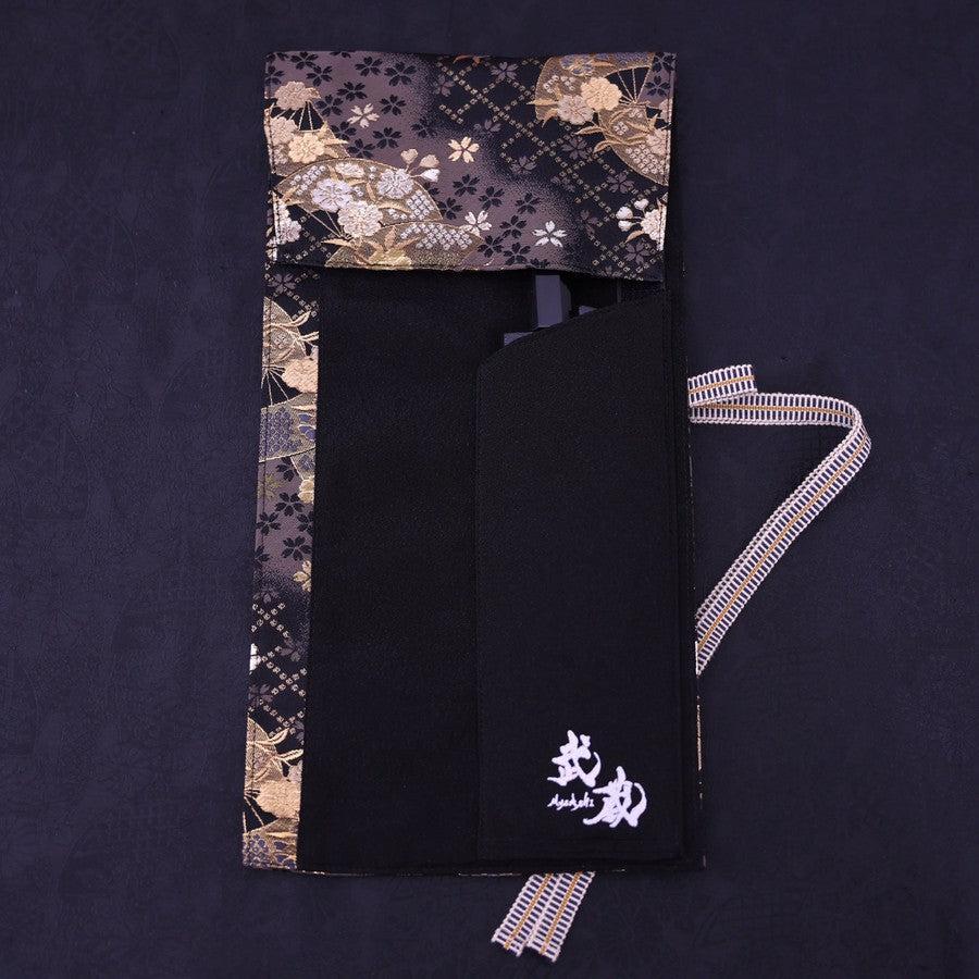 Musashi Japanische Küchenmesser-Rolle Gold Sakura & Fächer 1 Taschen Handgemacht - Image 4