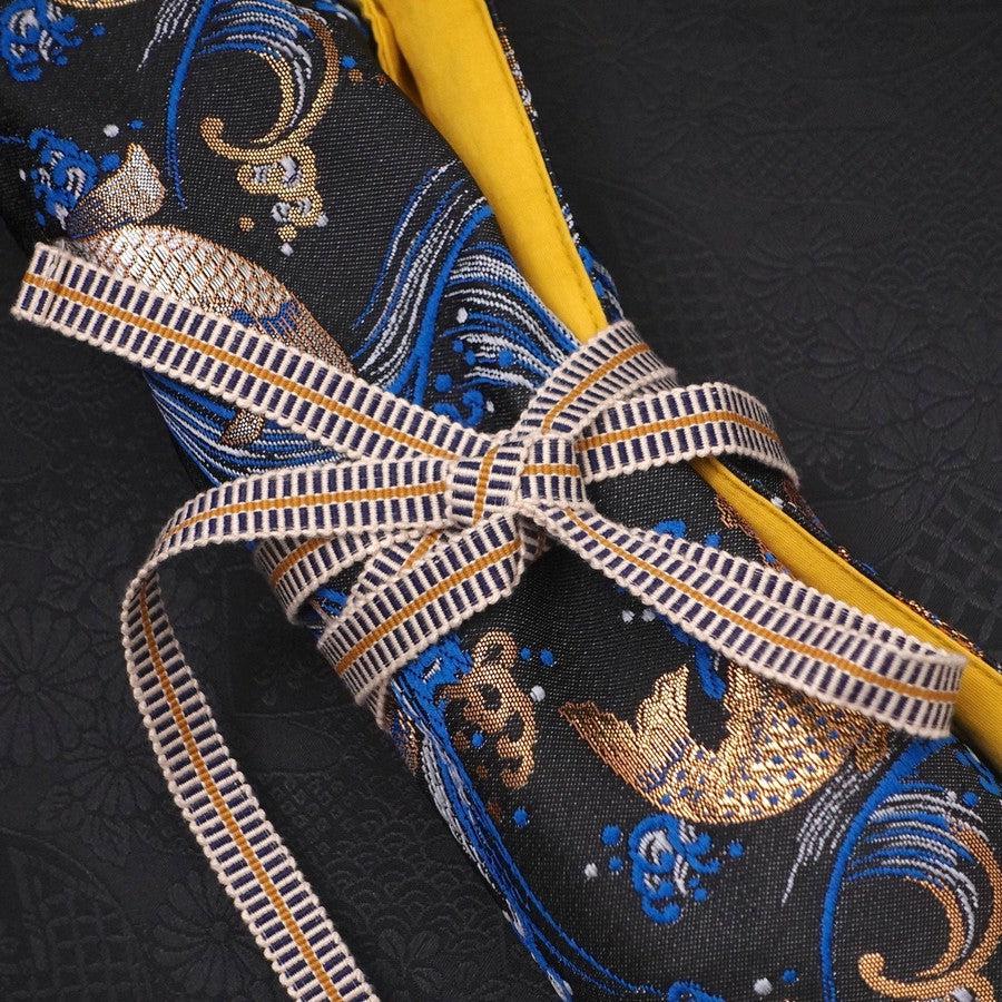 Musashi Japanische Küchenmesser Rolle Blau Koi 4 Taschen Handgefertigt - Image 2