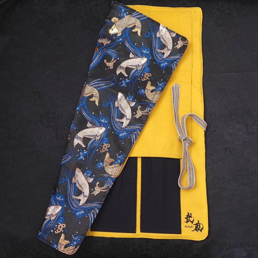Musashi Japanische Küchenmesser Rolle Blau Koi 4 Taschen Handgefertigt - Image 5