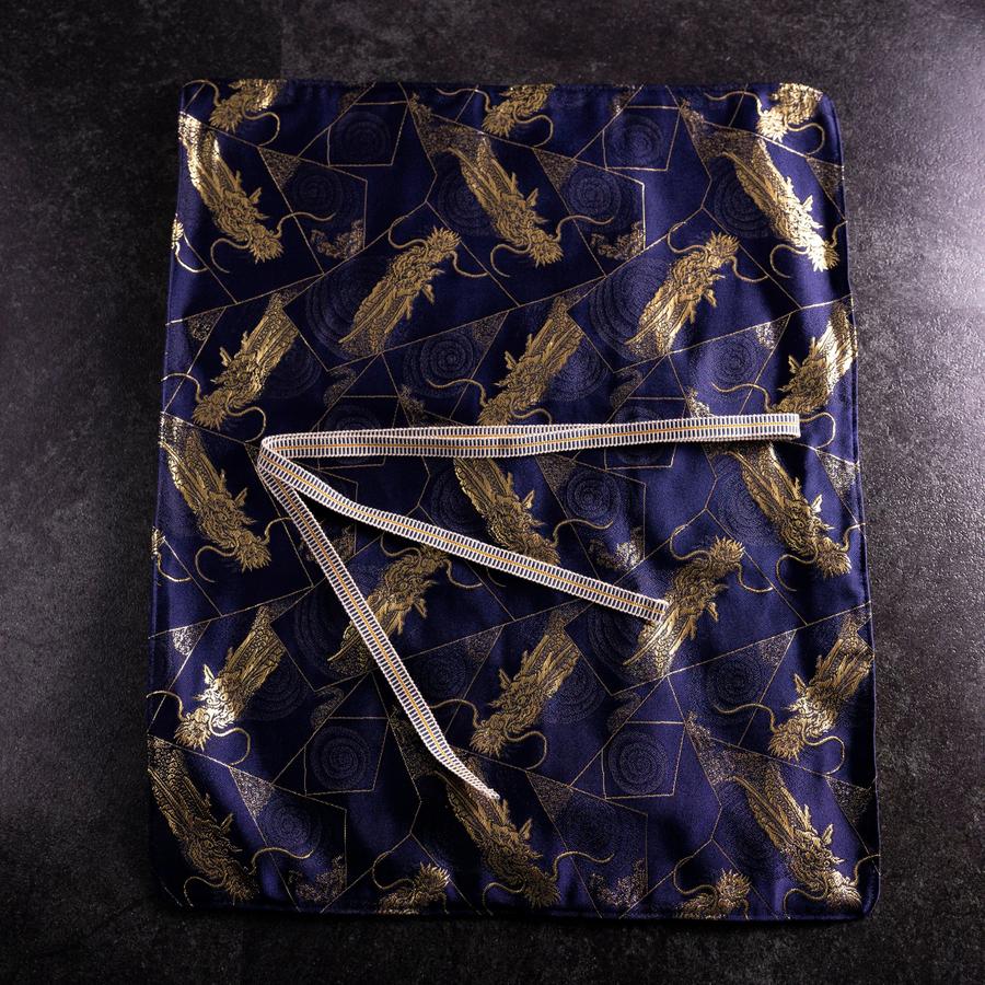 Musashi Japanische Küchenmesser Rolle Blau-Goldener Drache 4 Taschen Handgefertigt - Image 3