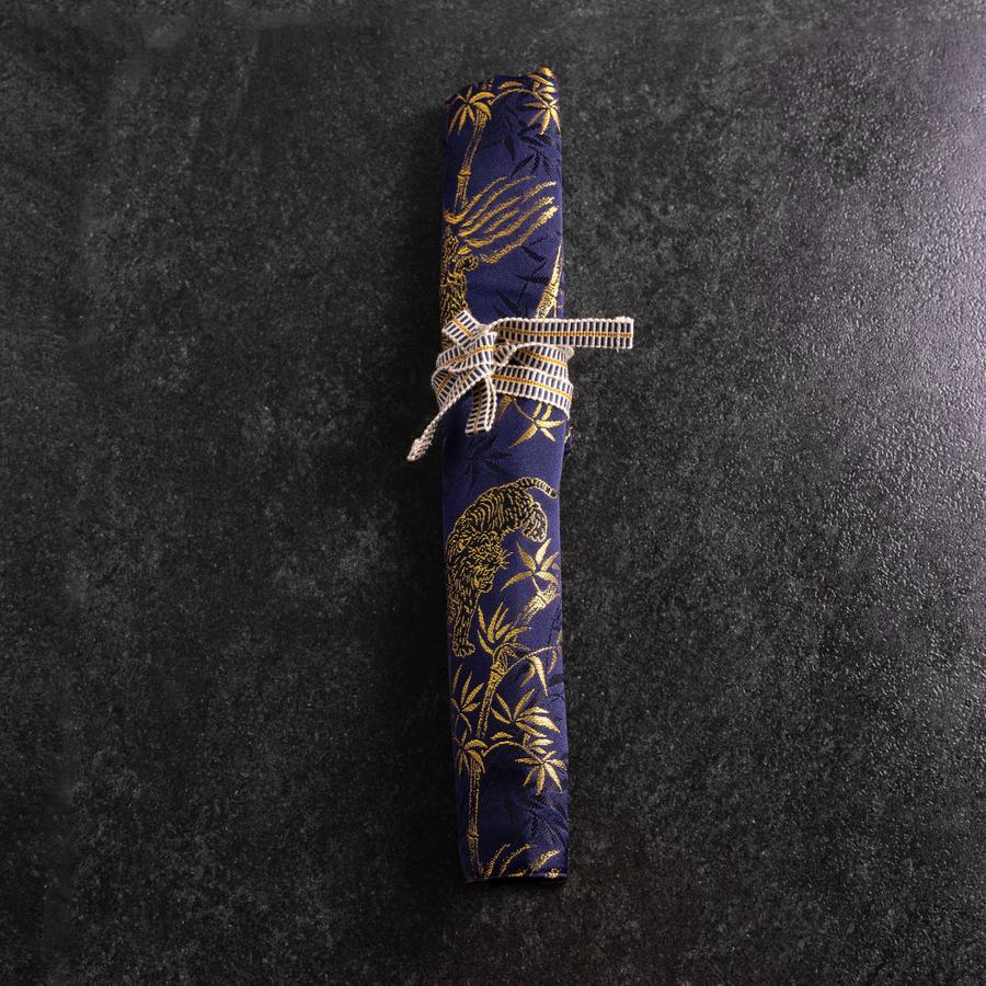 Musashi Japanische Küchenmesser Rolle Blau-Goldener Tiger 1 Tasche Handgefertigt
