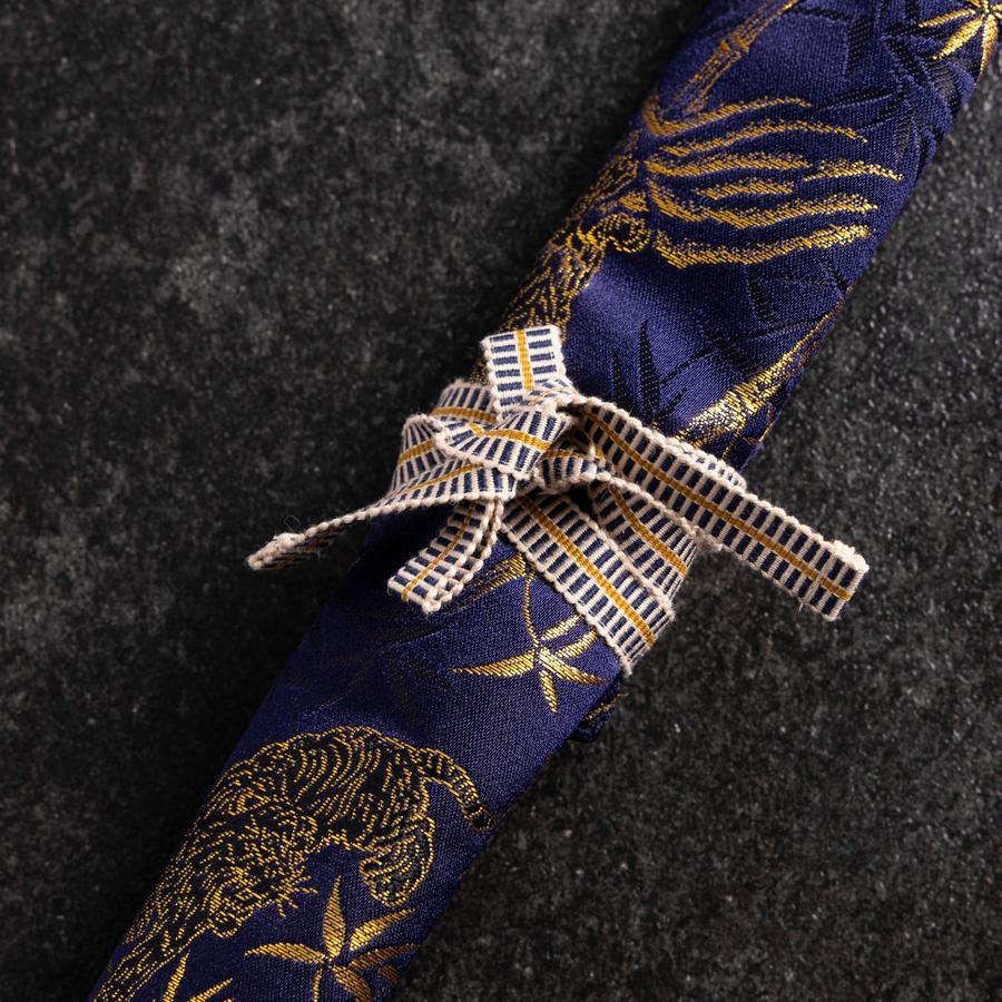 Musashi Japanische Küchenmesser Rolle Blau-Goldener Tiger 1 Tasche Handgefertigt - Image 2