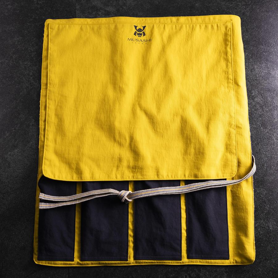 Musashi Japanische Küchenmesser Rolle Blau-Goldener Tiger 4 Taschen Handgefertigt - Image 2