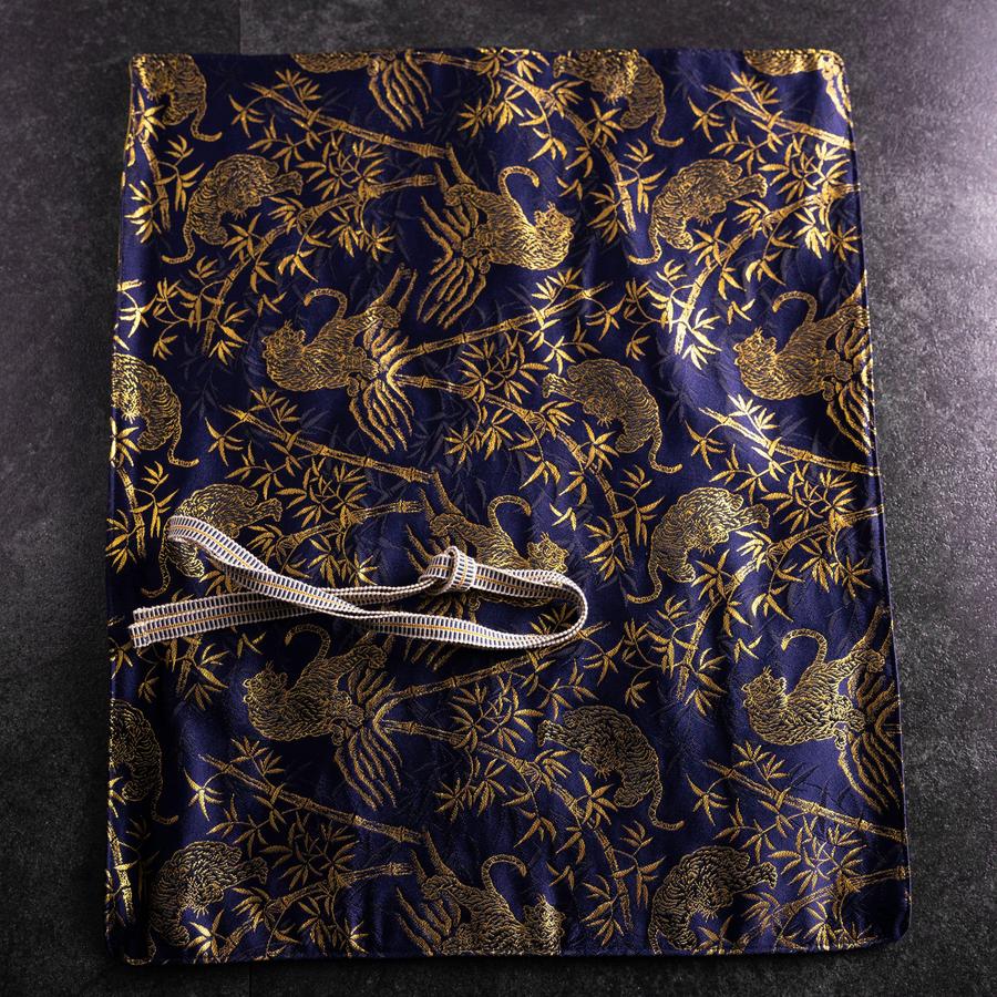 Musashi Japanische Küchenmesser Rolle Blau-Goldener Tiger 4 Taschen Handgefertigt - Image 3