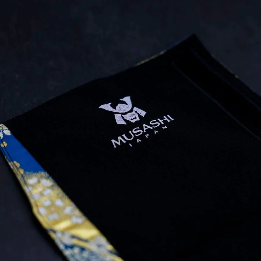 Musashi Japanische Küchenmesser Rolle Blau-Gold Sakura Fluss 1 Tasche Handgefertigt - Image 5
