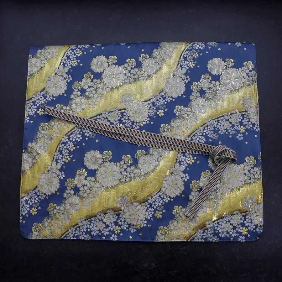Musashi Japanische Küchenmesser Rolle Blue-Golden Sakura Fluss 4 Taschen Handgemacht - Image 4