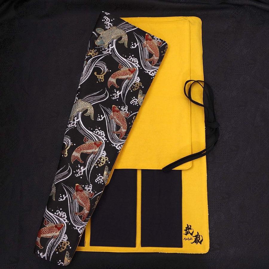Musashi Japanische Küchenmesser Rolle Schwarz Koi 4 Taschen Handgefertigt - Image 2