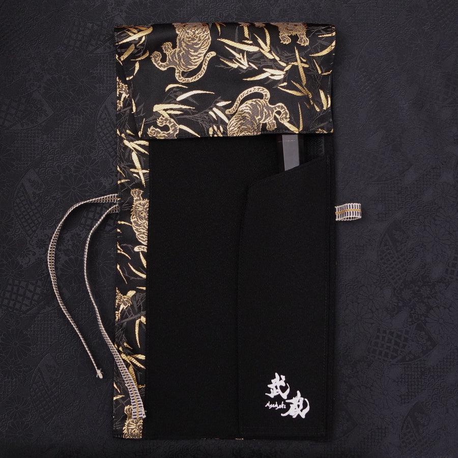 Musashi Japanische Küchenmesser Rolle Schwarz Tiger 1 Tasche Handgefertigt - Image 4