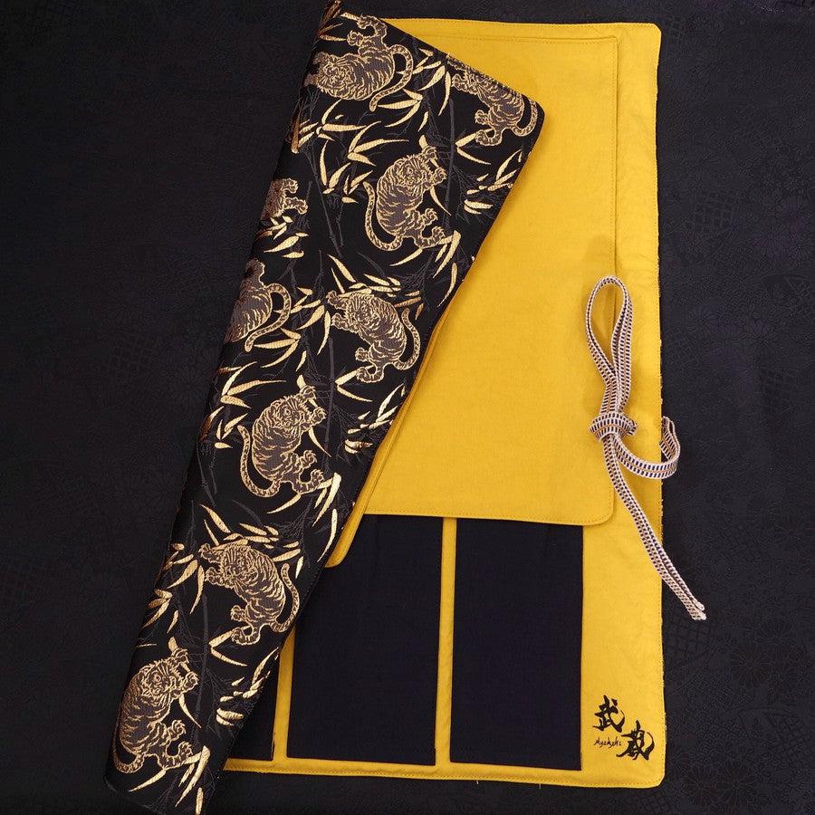 Musashi Japanische Küchenmesser Rolle Schwarz Tiger 4 Taschen Handgefertigt - Image 4