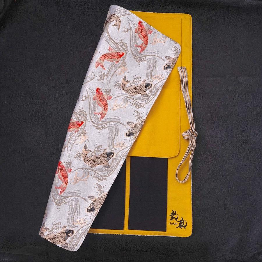 Musashi Japanische Küchenmesser Rolle Weiß Koi 4 Taschen Handgefertigt - Image 5
