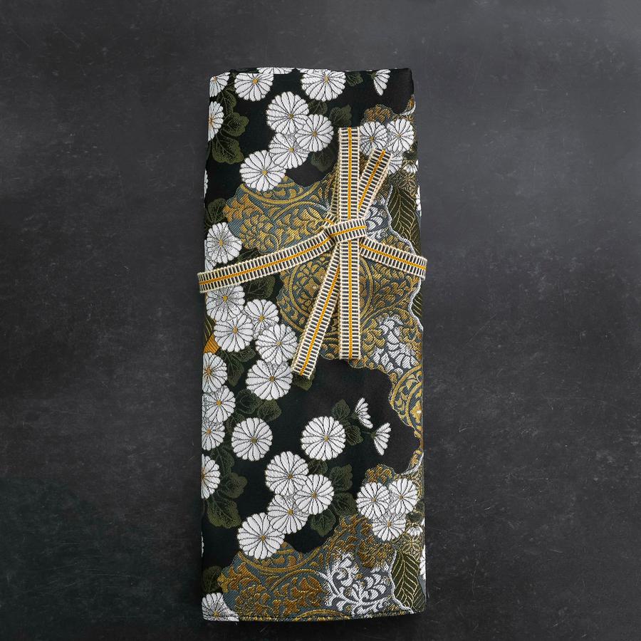 Musashi  Japanische Küchenmesser Rolle Yamagata Kikkamon Schwarz 4 Taschen Handgefertigt