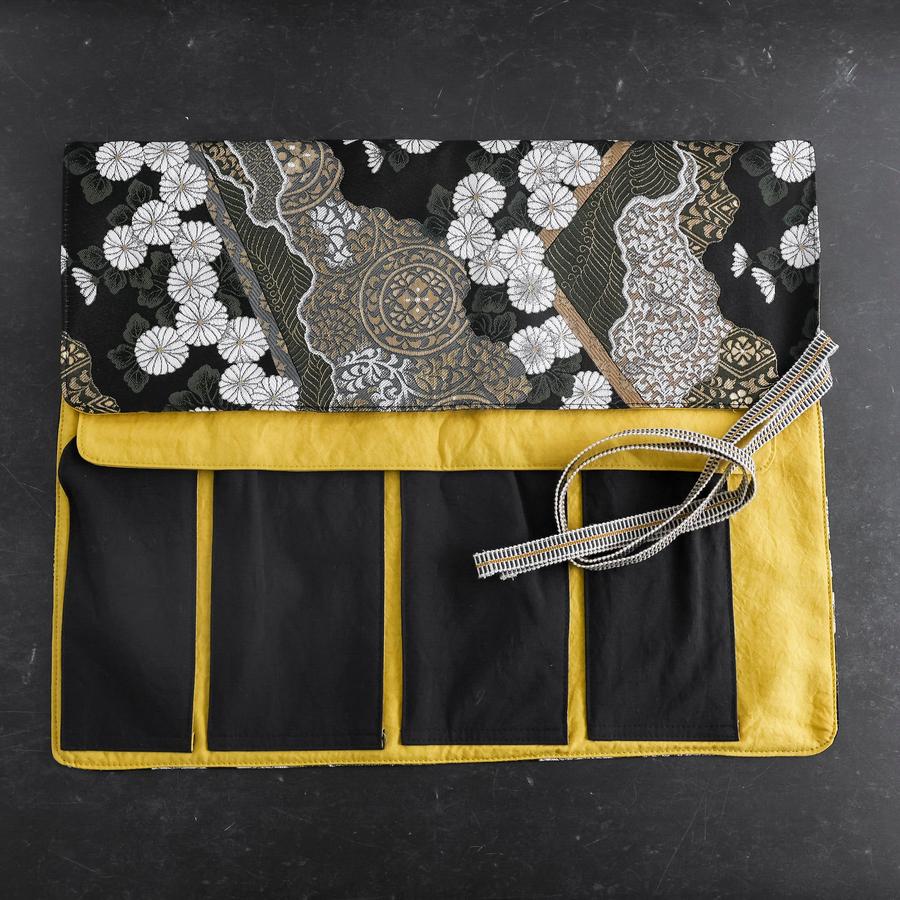 Musashi  Japanische Küchenmesser Rolle Yamagata Kikkamon Schwarz 4 Taschen Handgefertigt - Image 3