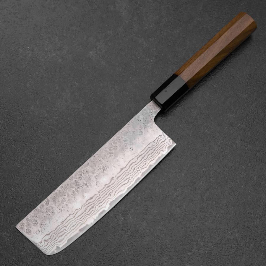 Nakiri 440C Nashiji Damast Büffelhorn und Bubinga Griff 165mm - Image 2