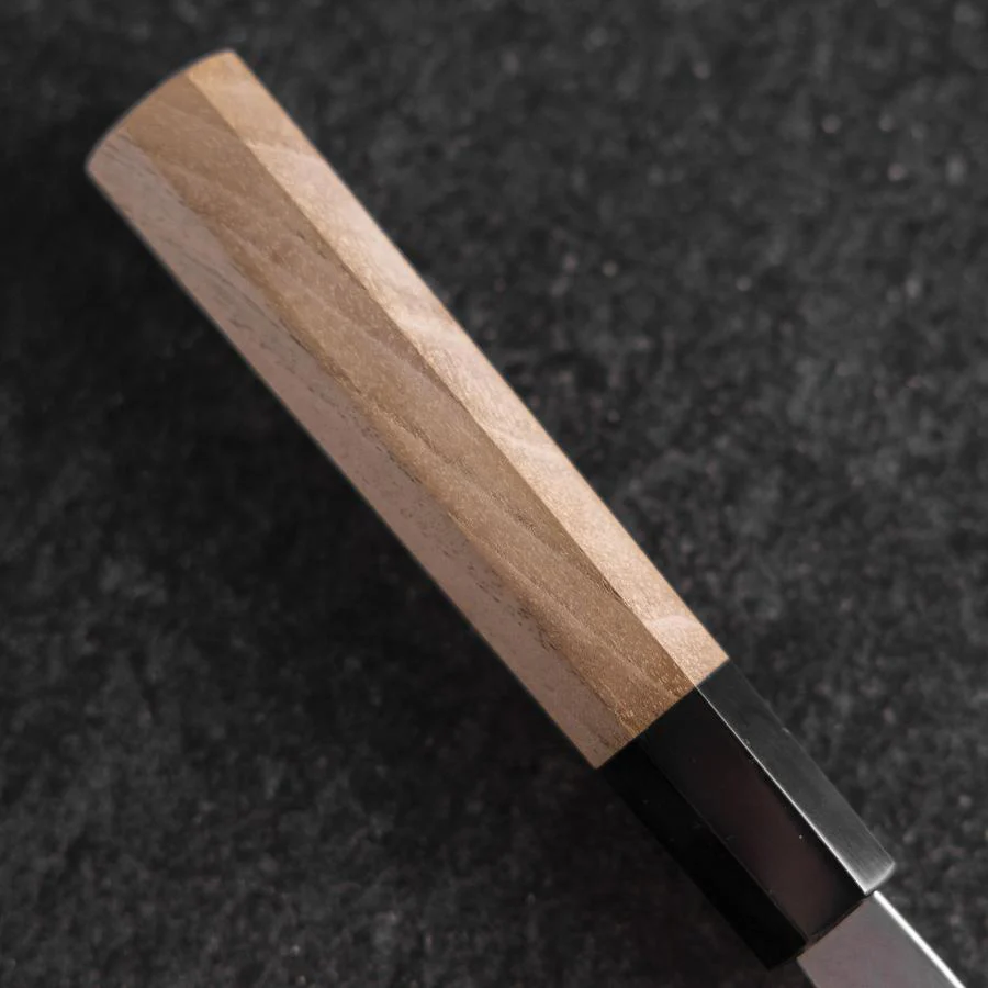Nakiri 440C Nashiji Damast Büffelhorn und Walnussholz Griff 165mm - Image 6