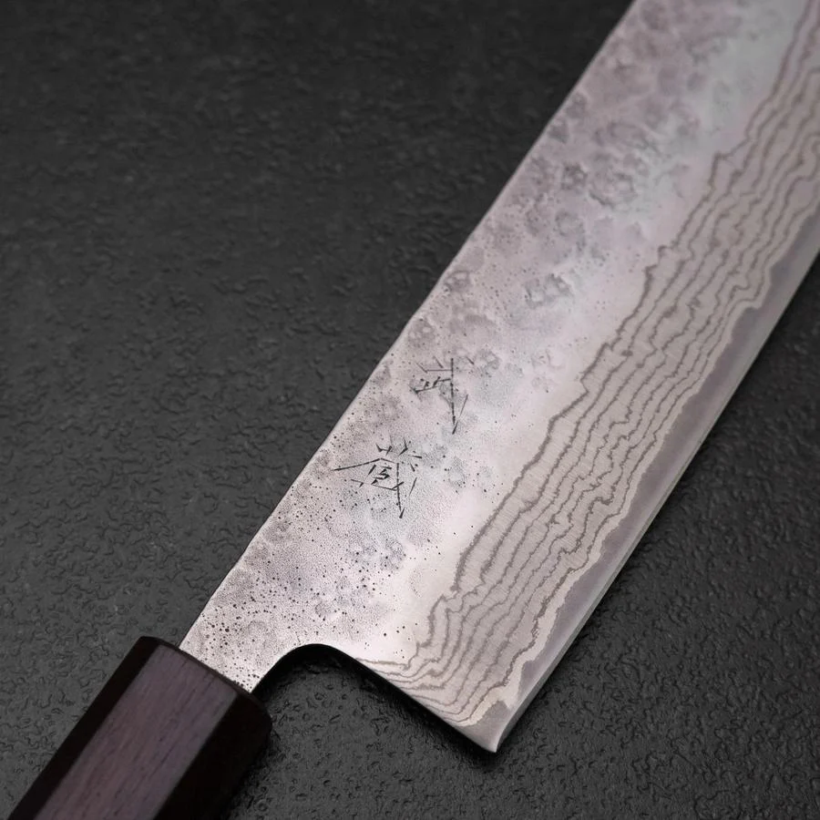 Nakiri 440C Nashiji Damast Lila Urushi Griff 165mm - Image 3
