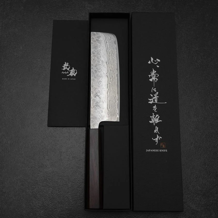 Nakiri 440C Nashiji Damast Lila Urushi Griff 165mm - Image 8