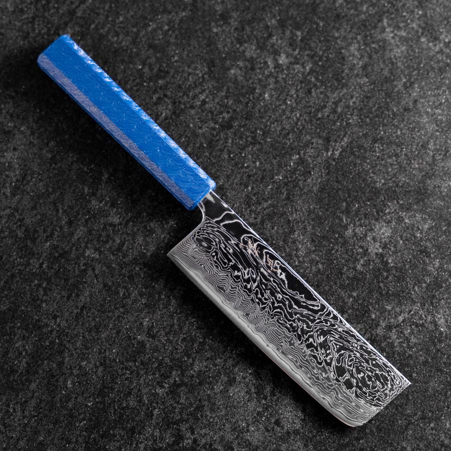 Nakiri AUS-10 Damast Blauer Urushi Griff 165mm