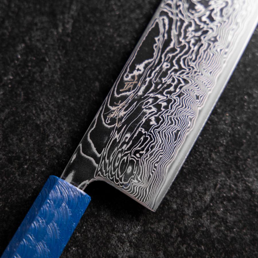 Nakiri AUS-10 Damast Blauer Urushi Griff 165mm - Image 3