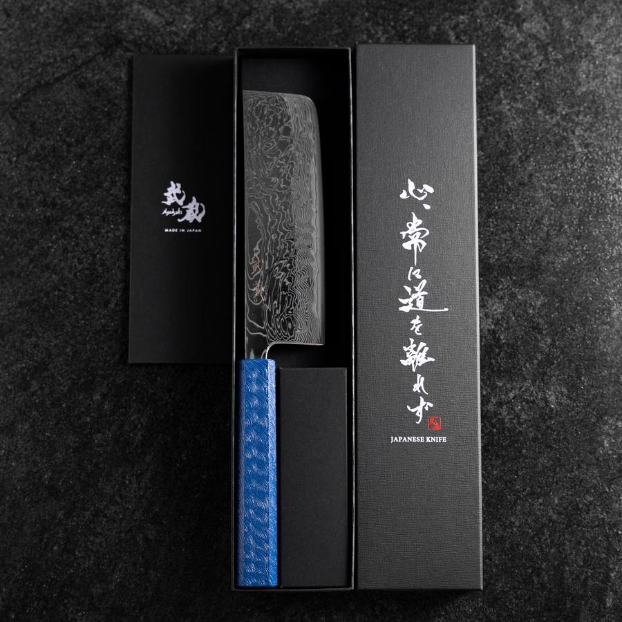 Nakiri AUS-10 Damast Blauer Urushi Griff 165mm - Image 8