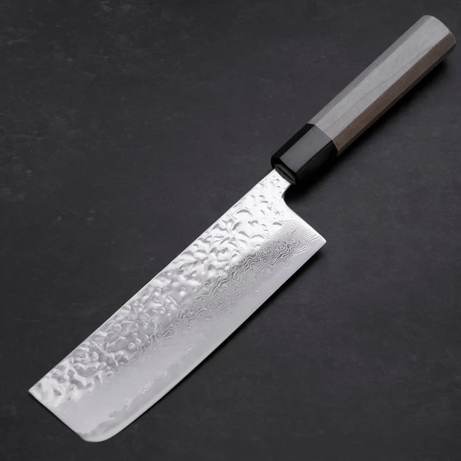 Nakiri AUS-10 Kagami Tsuchime Damast Büffelhorn und Magnolienholz Griff 165mm - Image 2